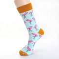 Mens fashion crew funny dress socks colorful happy fancy cotton socks